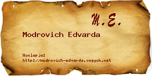 Modrovich Edvarda névjegykártya